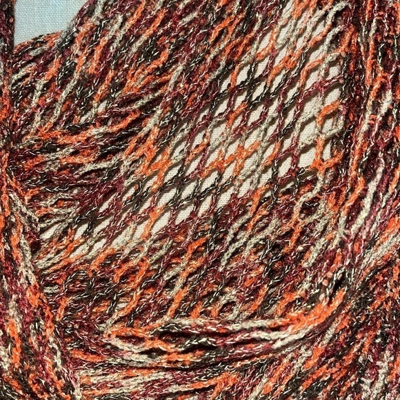 Steve Madden Infinity Fall MultiColor Knit Scarf Shades Of Orange / Green/Gold - Picture 2 of 5